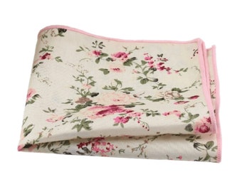 Olivia Cream Floral Pocket Square