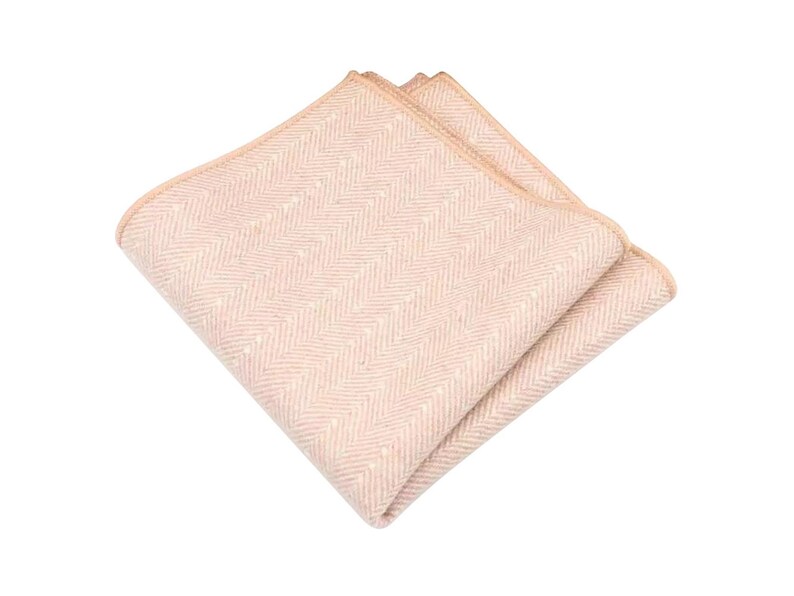 Elle: Pink Herringbone Mens Pocket Square Mens Pocket Squares for Men Wool Pocket Square Wedding Dress Wedding Pocket Square