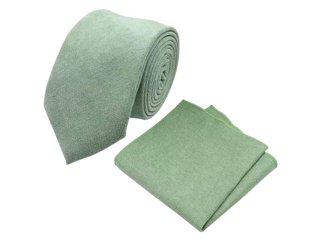 Harrison: Sage Green Skinny Tie & Pocket Square Set Groomsmen Gifts, …