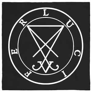 Black Magical Sigil Of Lucifer Altar Cloth