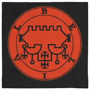 Mantel de altar de Goetia - Sigilo de Belial Impresión roja