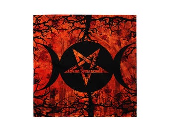 Witchcraft Altar Cloth - Crone Autumn Pentagram