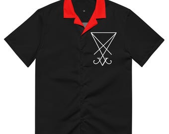 Camisa unisex con botones Sigilo de Lucifer