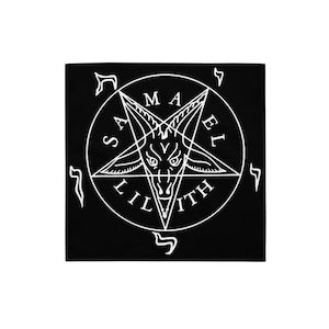 Demon Altar Cloth - Samael & Lilith (Infernal Union) Sigil of Baphomet