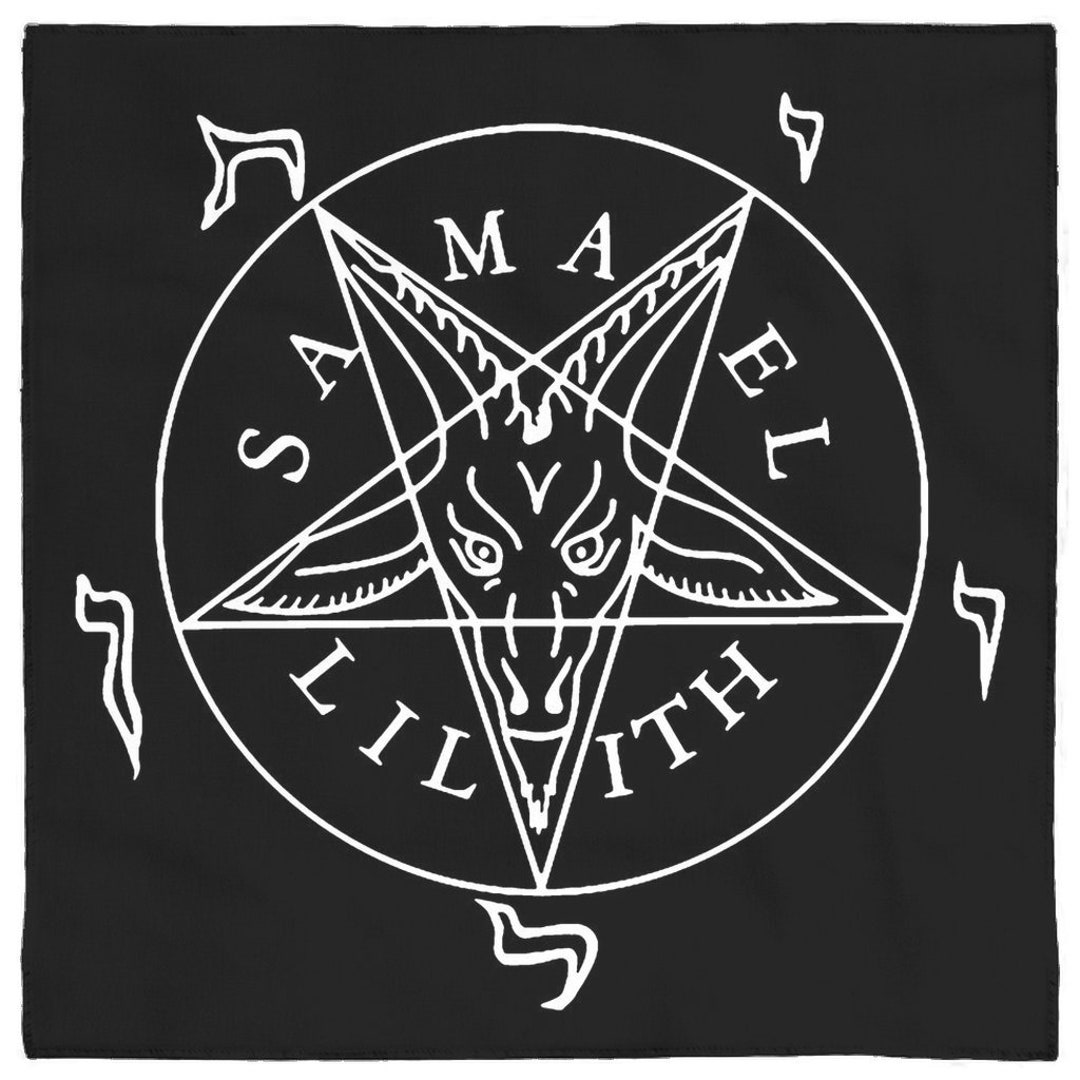Demon Altar Cloth Samael & Lilith infernal Union Sigil of Baphomet Etsy