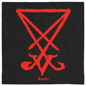Luciferian Altar Cloth - Lucifer Sigil Medieval Red