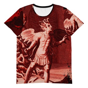 Lucifer at the Gates of Hell All-Over Print Men&#39;s Athletic T-shirt