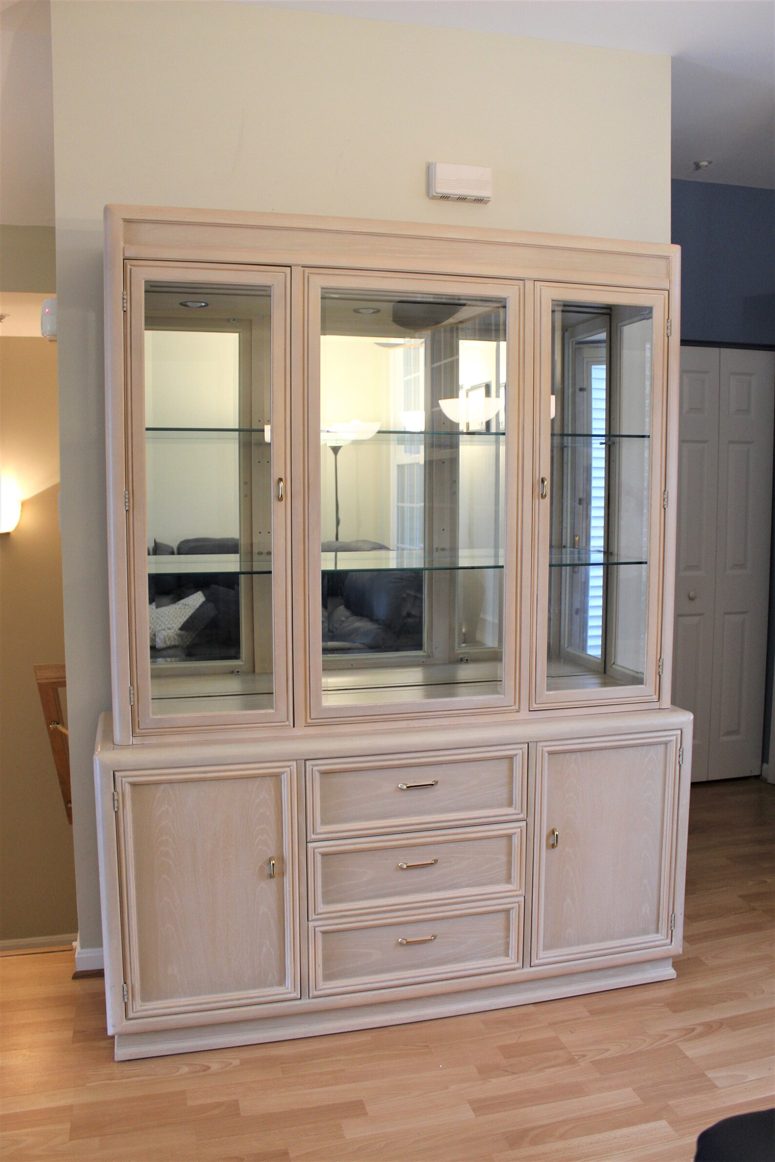 Thomasville Limed Cerused Oak China Hutch Display Case Etsy