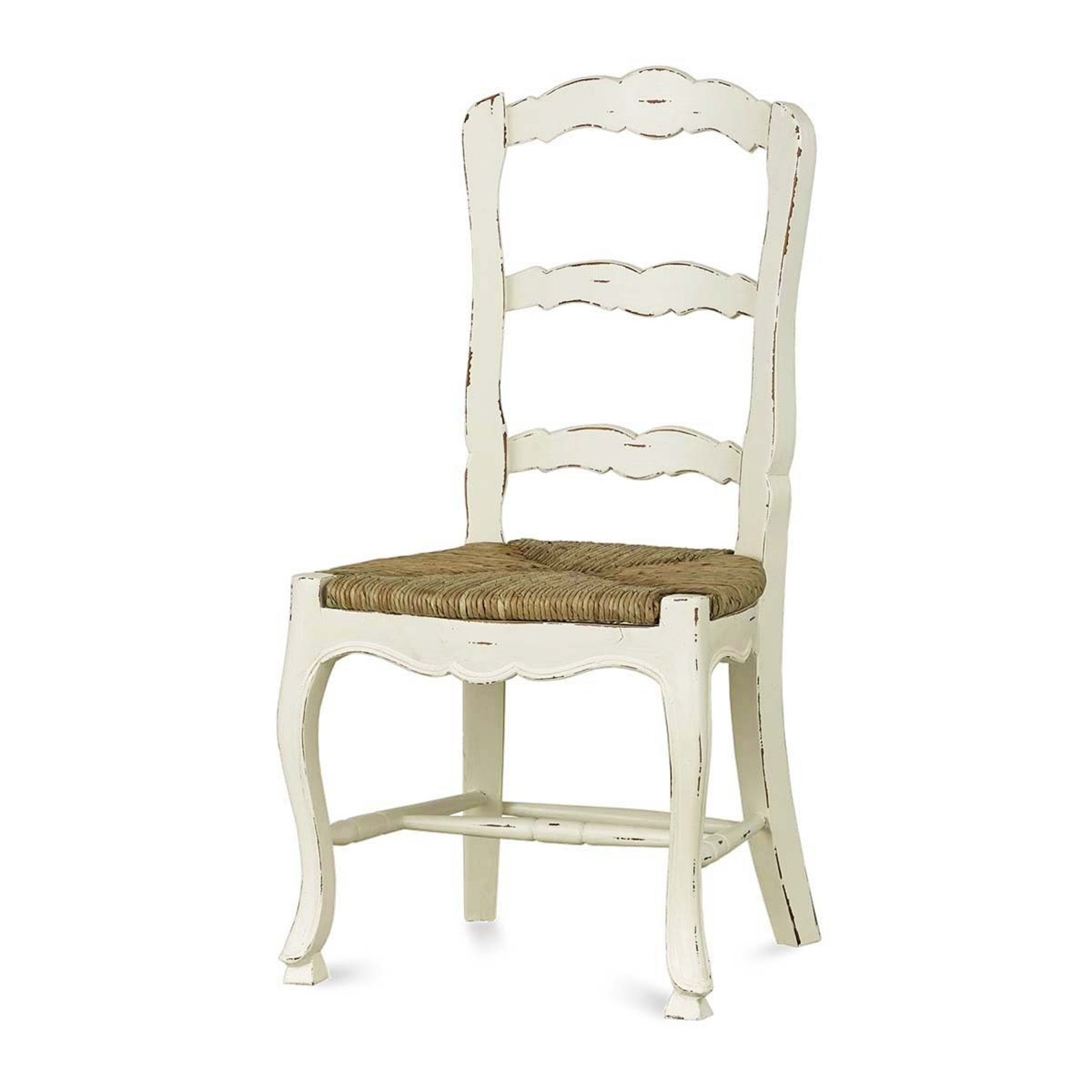 Vintage French Country Ladderback Chairs with Rush Seats Set Etsy