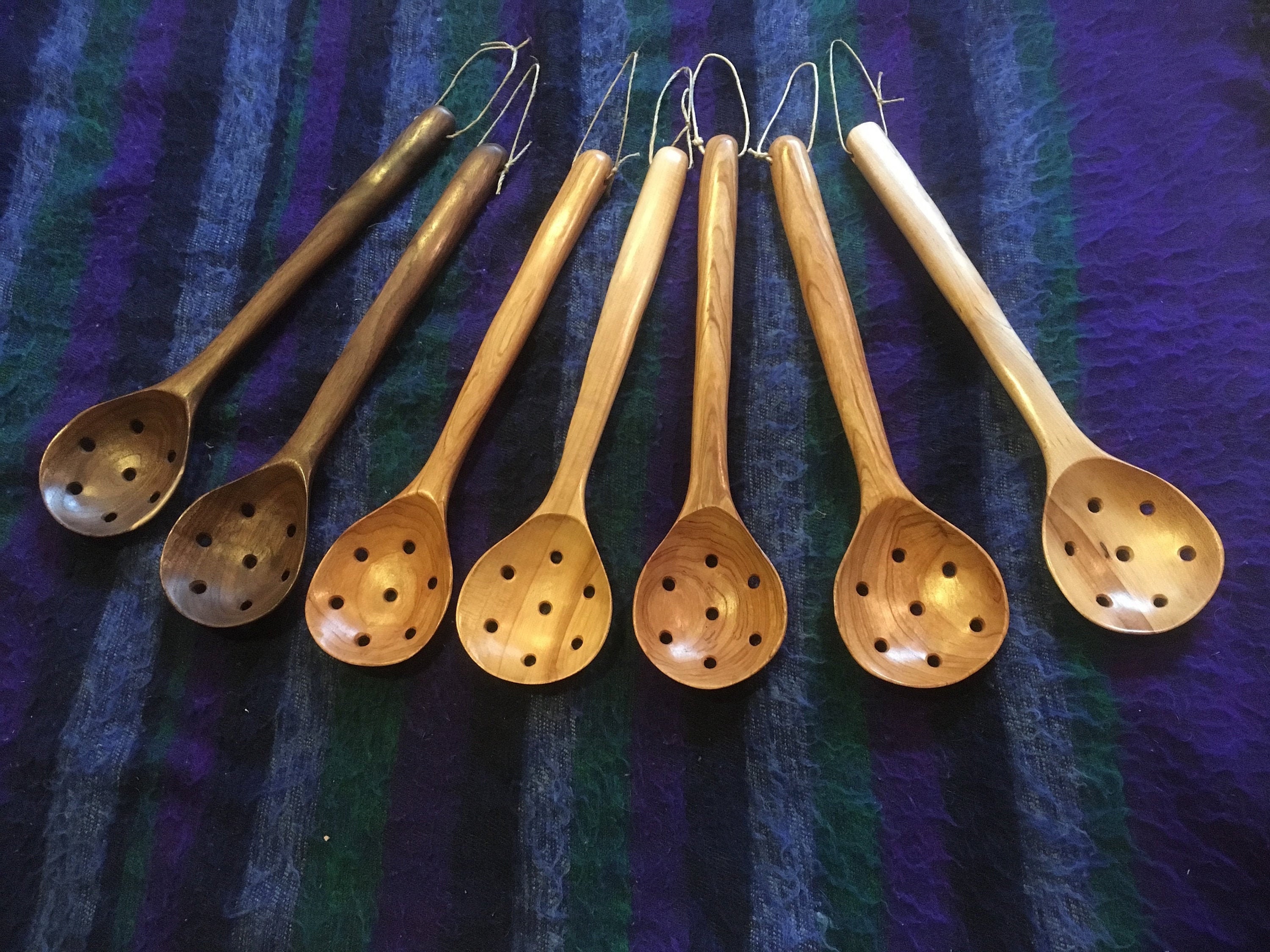 Handmade slotted wooden spoon Etsy