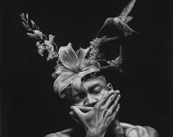 In My Silence - Jono Dry Pencil Drawing Print