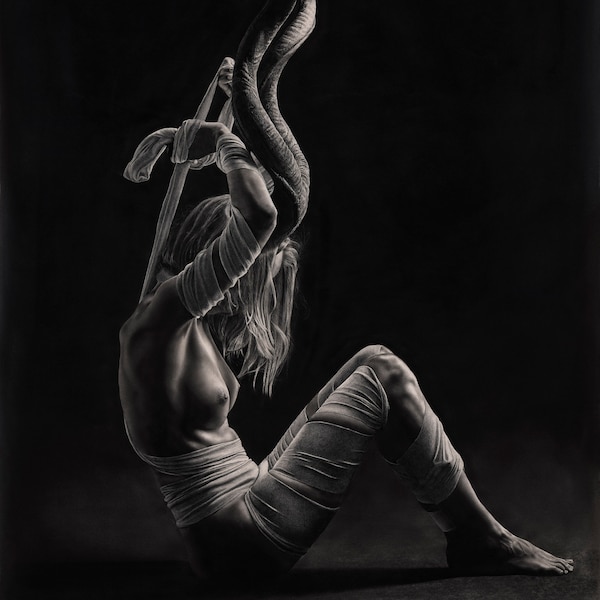 Restrained, I Unravel - Jono Dry Pencil Drawing Print