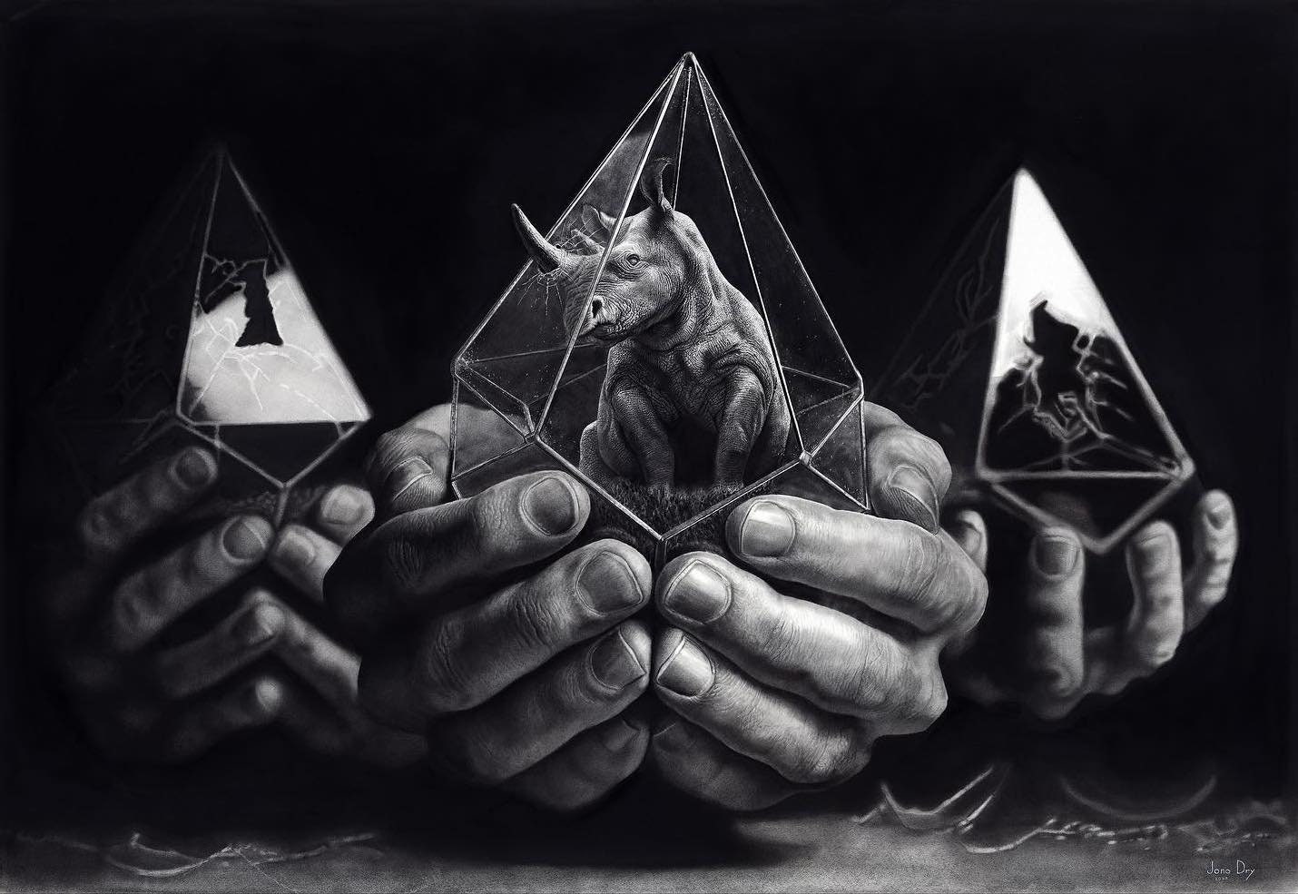Solitude Jono Dry Pencil Drawing Print Etsy