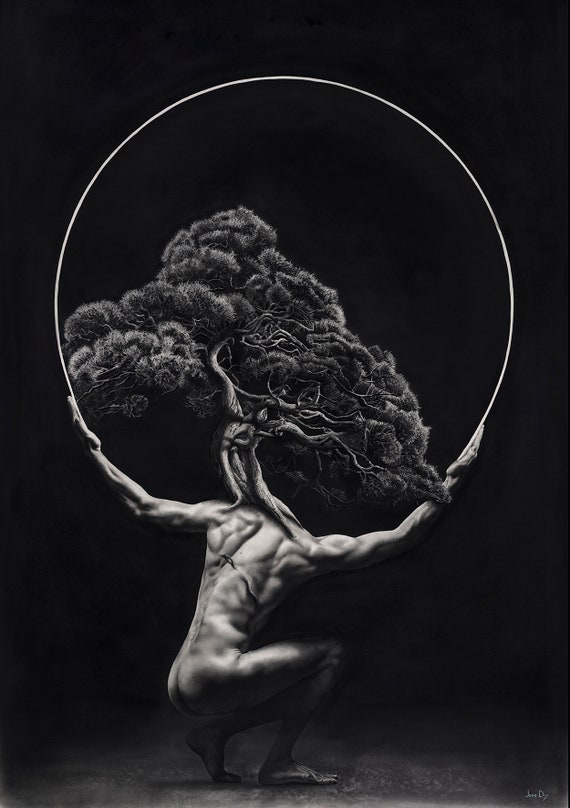 Encircle Jono Dry Pencil Drawing Print Etsy