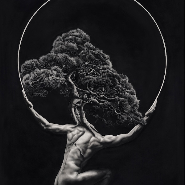 Encircle - Jono Dry Pencil Drawing Print