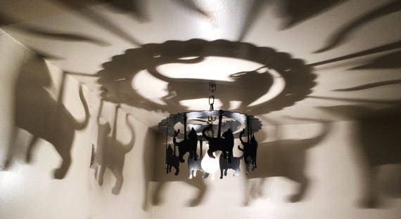 Cat Shadow Light Ceiling Light Shadow Light Cat Cat Lover Etsy