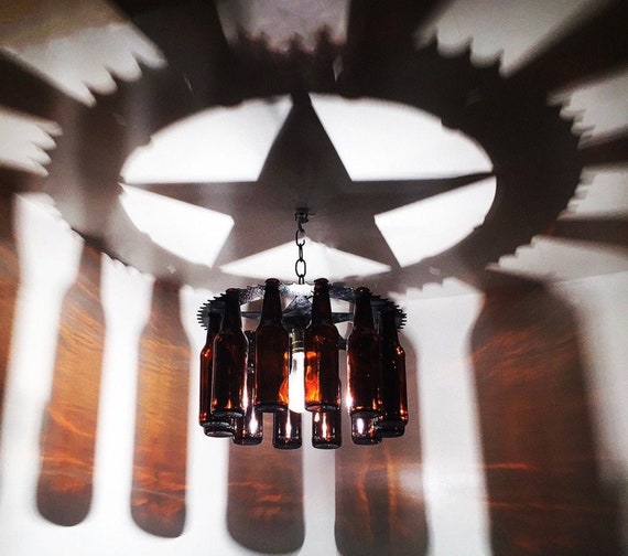 STAR Bottle Chandelier, Bottle Light, Lighting, Light, Texas Gifts, Texas  Decor, Texas Light, Star, Star Decor, Star Light, Texas Star - Etsy
