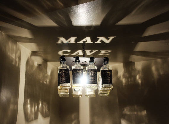 MAN CAVE bottle chandelier shadow light ceiling light man cave man cave lighting man cave decor bottle light chandelier lighting