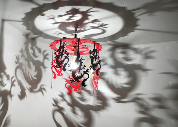Dragon Shadow Light Ceiling Light Shadow Light Dragon Etsy