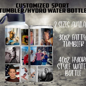 Customized photo collage hydro water bottle/tumbler | Personalized photo tumbler | sports gifts | Custom Water Bottles | Photo water Bottle