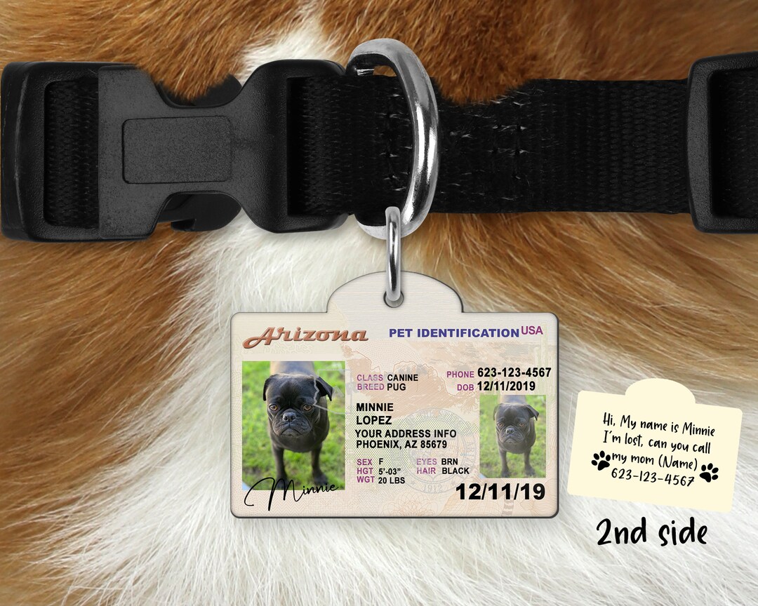 Customized Driver License Pet ID Tag. Dog or Cat ID Tag Etsy