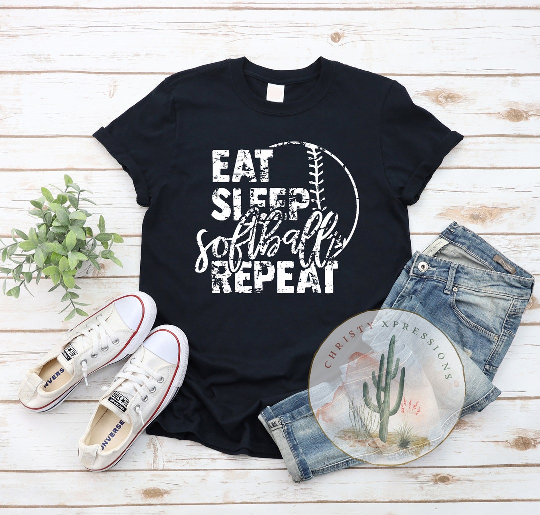 Eat Sleep Softball Repeat Softball T-Shirt Eat Sleep Softball Repeat Softball T-Shirt
