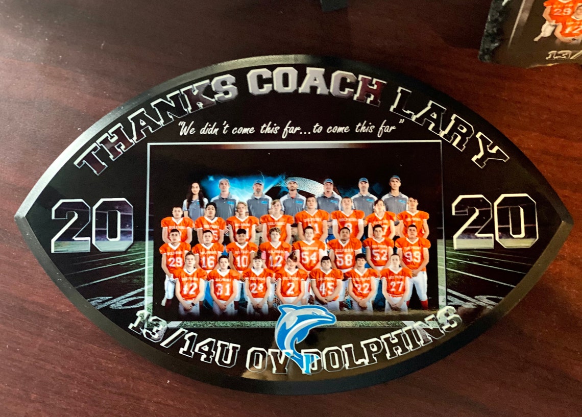 Personalized Football Shape Plaque. Makes for Great Team Etsy