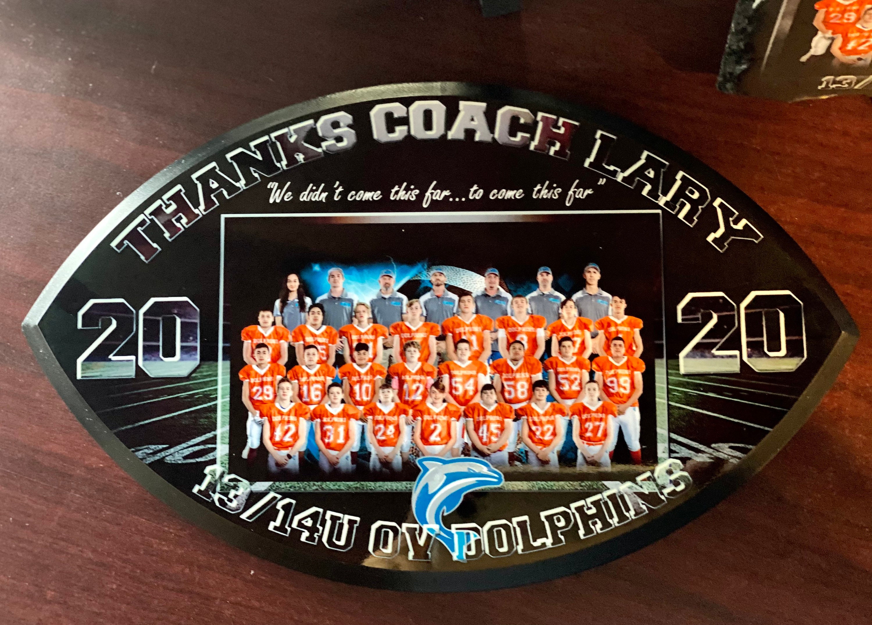 Personalized Football Shape Plaque. Makes for Great Team Etsy