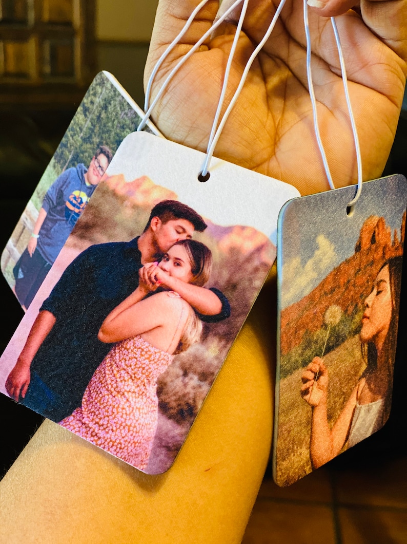 Custom car air freshener with double sides picture. Photo Freshener, Car freshener. PLEASE See item detail for instructions