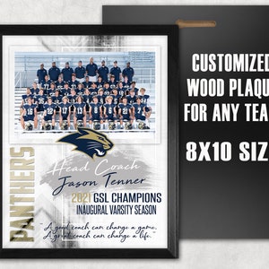 Personalized 8X10 Plaque. Makes great Team / Senior/Coaches gift, & sponsorship awards.  Customized to any sport | great sports gift idea.