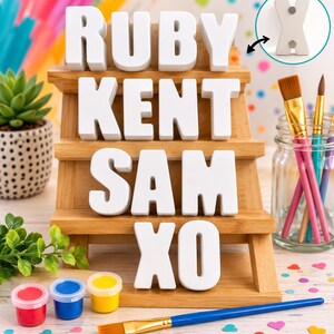 Personalized NAME- Ceramic Resin Coloring Kits with Fridge Magnet