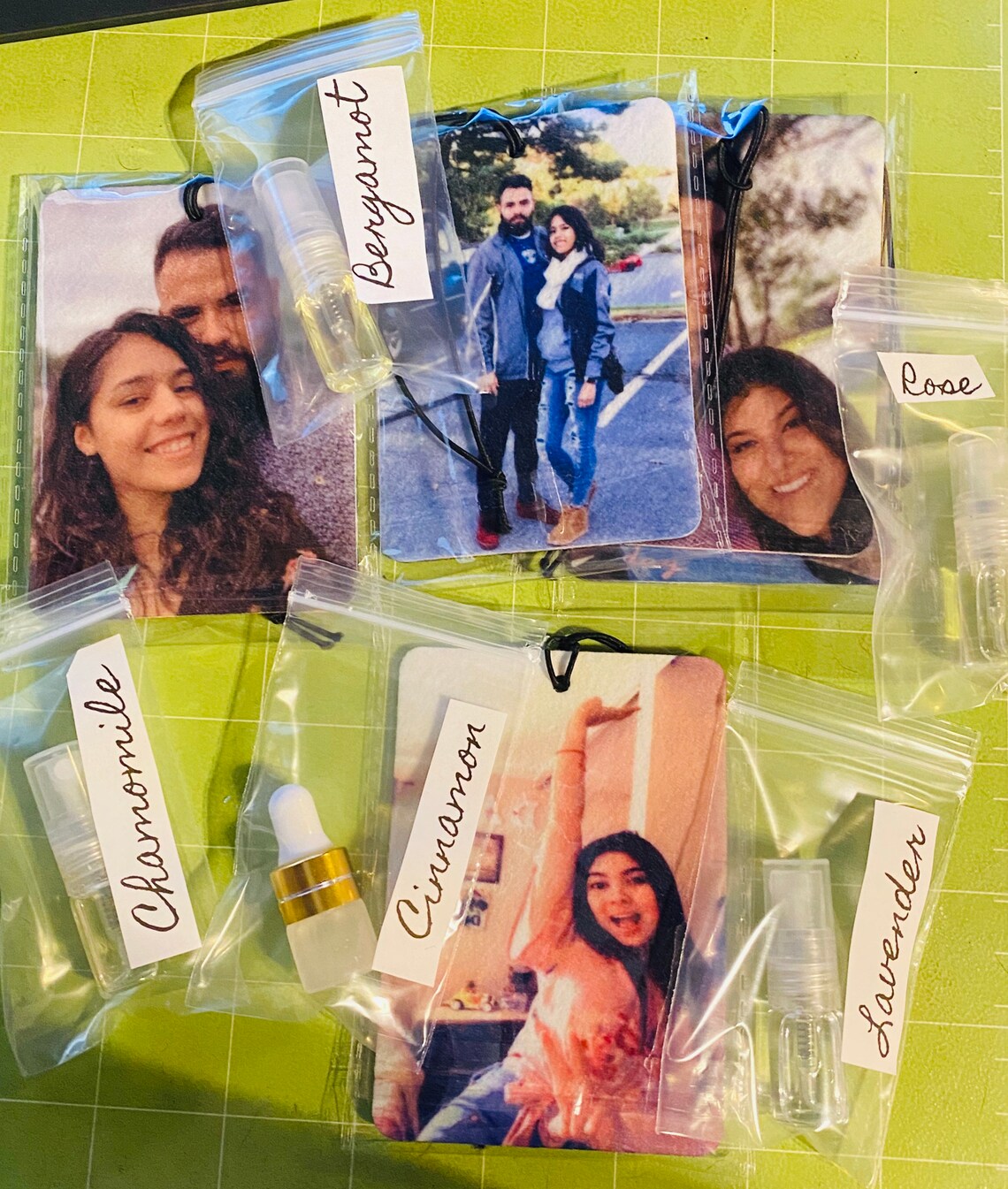 Custom car air freshener with double sides picture. PLEASE See Etsy