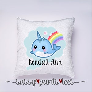 Narwhal sequin pillow store