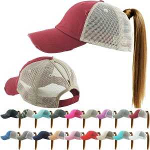 Trucker, Pony, Logo Hat, Womens Custom Hats, Custom Distressed Raggy Patch Hat, Custom hats, Design your own hat, Dad hat, SassyPantsTees