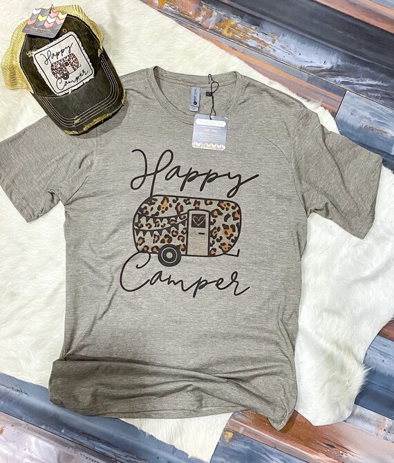 Happy Camper, Leopard Camper, Distressed Hat, Distressed  display picture 1