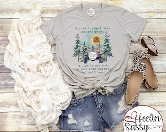 Sassy Pants Tees, Drift Away Tee, Give me the beat, Boho JK Sunflower tee, Vintage Dyed SassyPantsTees