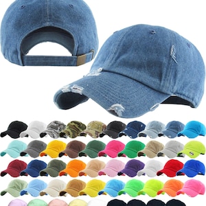 53 Colors,Solid Back Vintage Logo Hat,Custom Distressed Raggy Patch Hat, Logo Hat, Custom hats, Design your own hat, Dad hat, SassyPantsTees