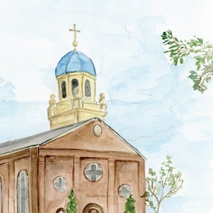 University of Dayton Akwarela Cyfrowy Wydruk, 28x20, UD College Wydruk Natychmiastowe Pobranie Wydrukowalny