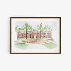 Miami University Ohio Watercolor Digital Print MU OH College Print Instant Download Printable