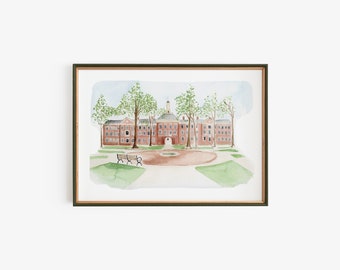 Miami University Ohio Watercolor Digital Print MU OH College Print Instant Download Printable