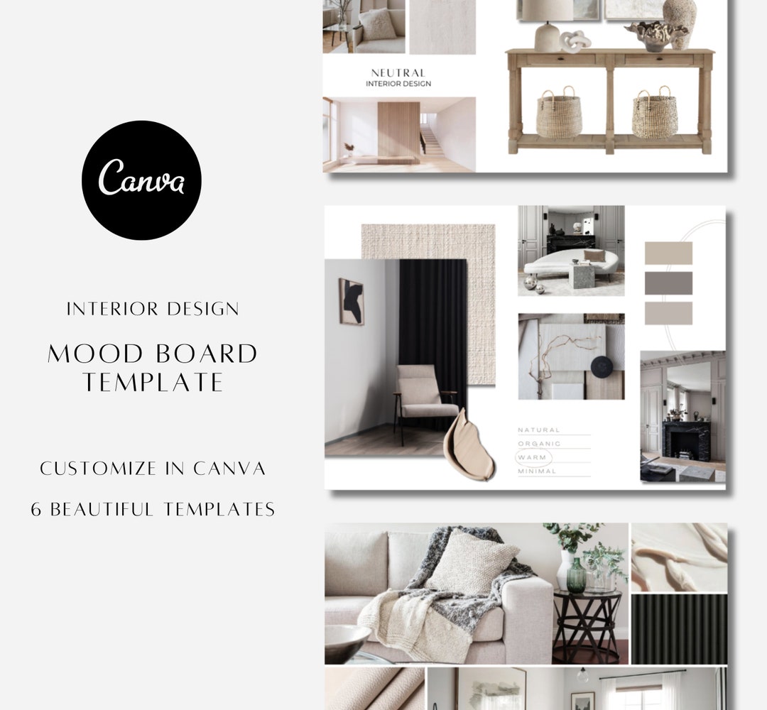 Interior Design Moodboard Creation | Mood Board Templates Canva ...