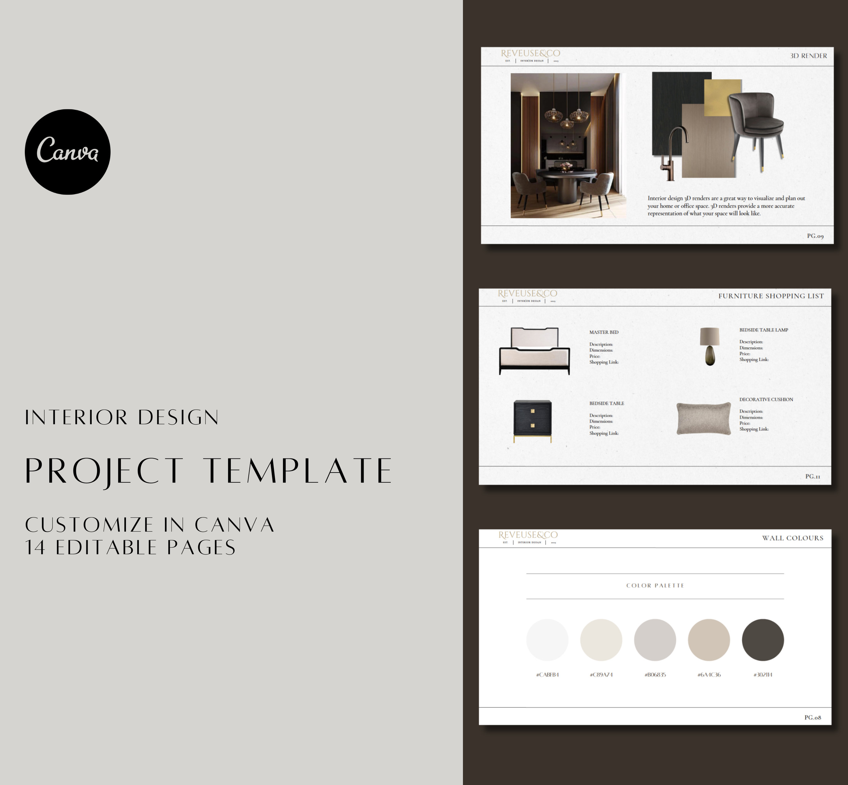 Interior Design Project Development Template | Client Presentation ...