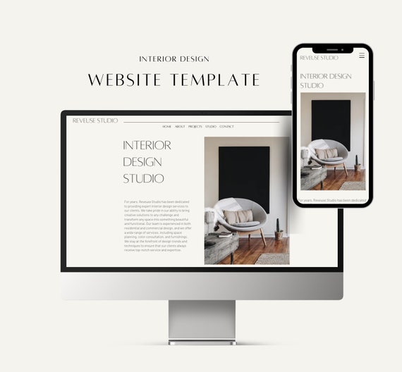 WIX Website Template - Interior Design | Interior Design Website Template | Portfolio Template | Portfolio Website