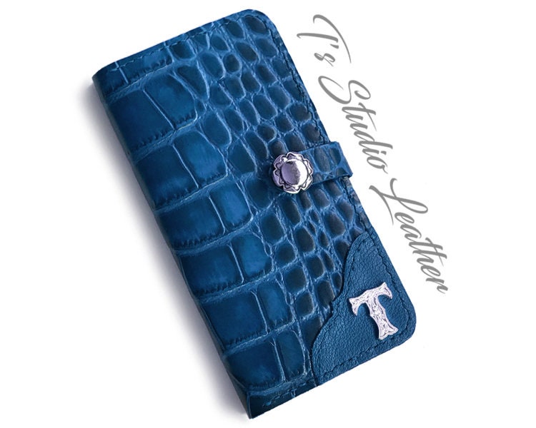 Ocean Blue wallet for man, in alligator – Kiton Europe