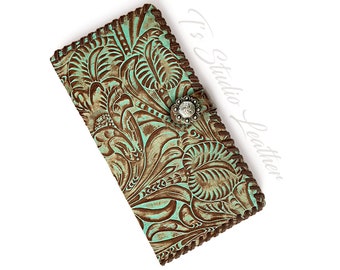 Add whipstitch edge to any western wallet style phone case - Add-on item ONLY
