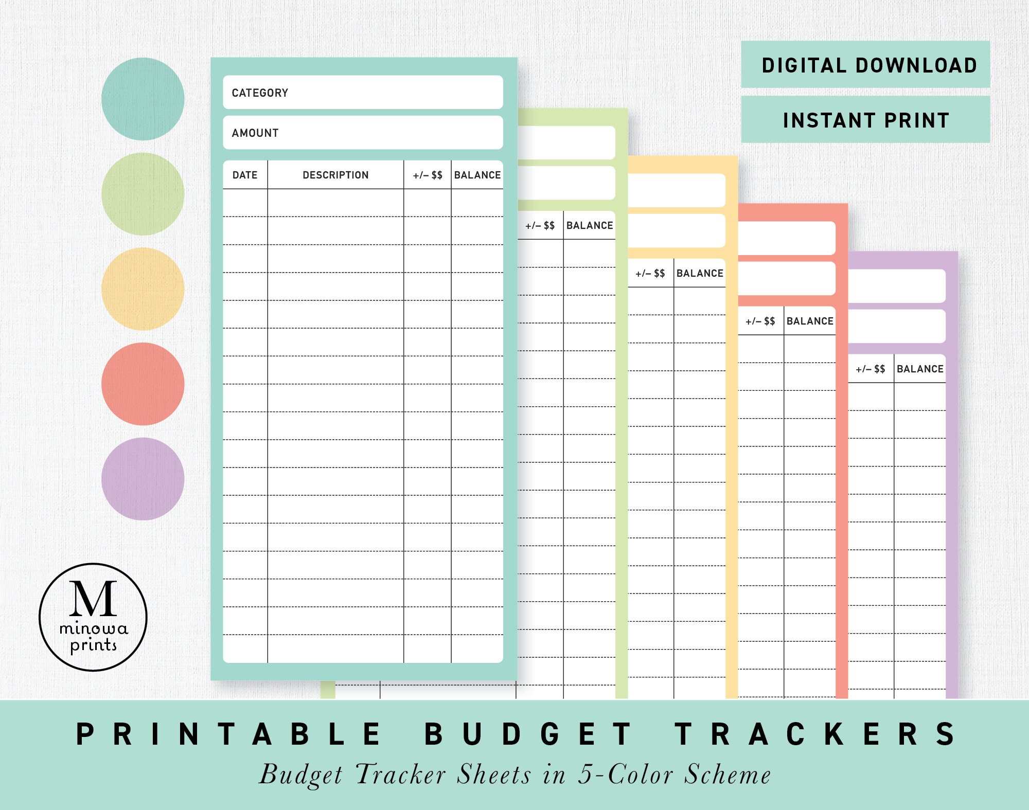 Cash Envelope Inserts Printable Easy to Use Budget Tracker Etsy