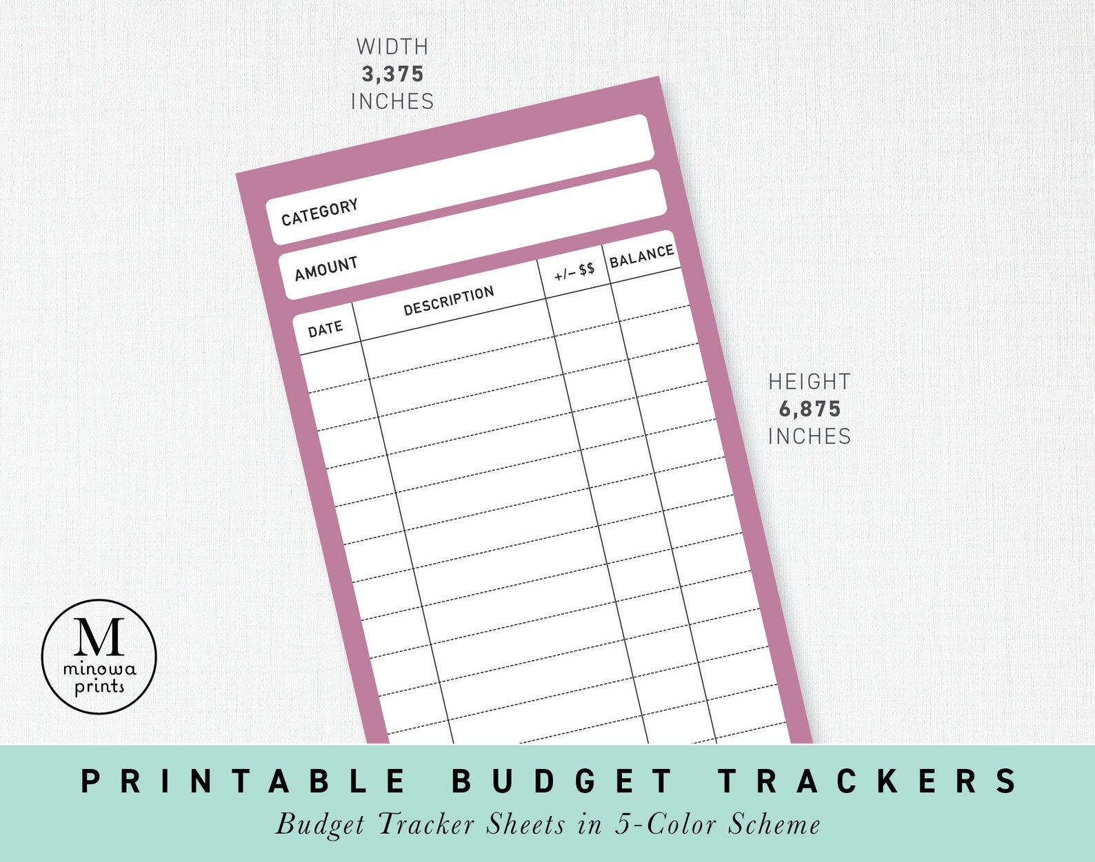Cash Envelope Inserts Printable Easy to Use Budget Tracker Etsy