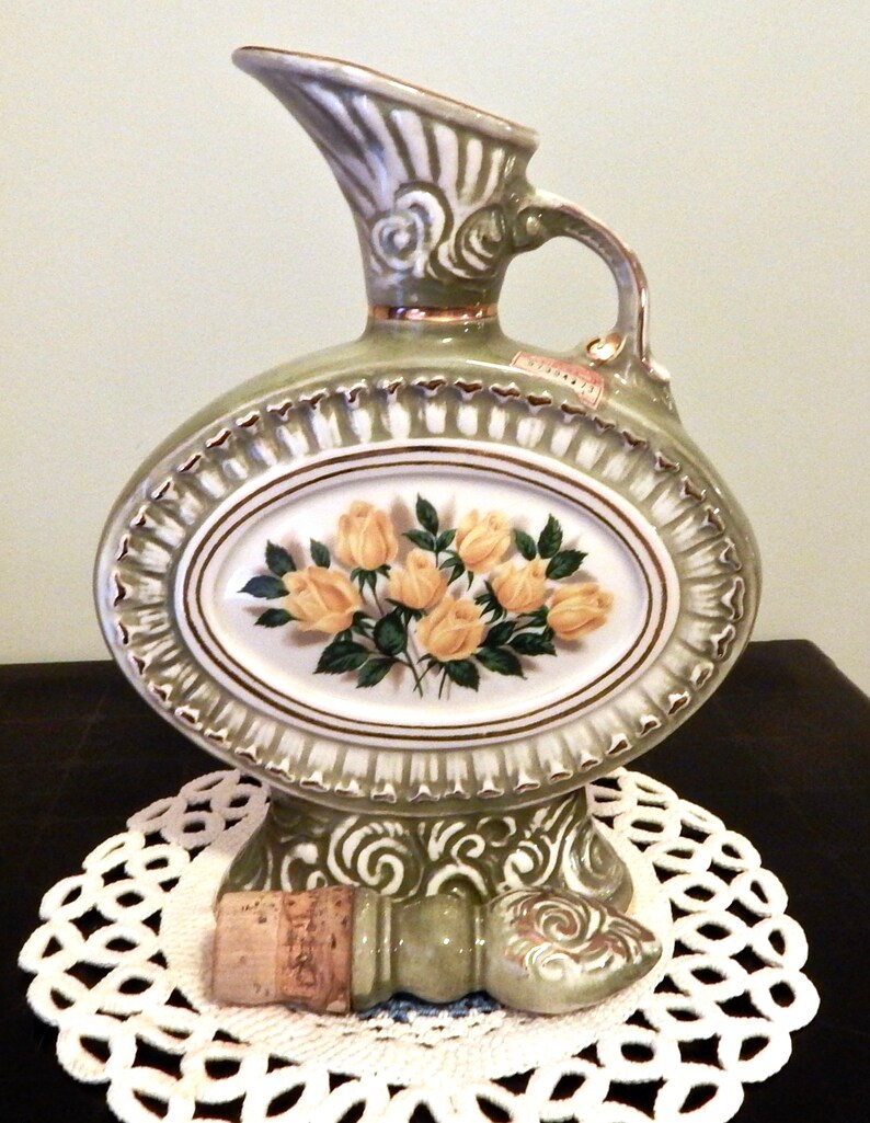 Jim Beam Yellow Roses Decanter Etsy