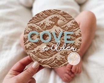 Ocean theme birth announcement | wave name sign | nursery sign | hospital name sign | my name is sign | surf theme name sign | surfer