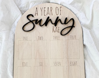 One year of, photo Board, First Birthday Decor, First Birthday Display, One Year of Baby, Birthday Decor, boho birthday, personalized